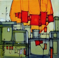 Salman Farooqi, 12 x 12 Inch, Acrylic on Canvas, Cityscape Painting-AC-SF-106